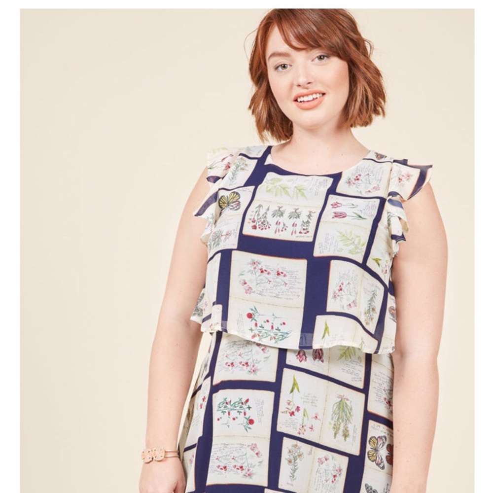 ModCloth A-Line Flower Print Dress 1-X